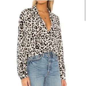 ANINE BING - Lilah Silk Blouse in Leopard XS